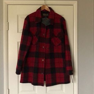 Red plaid Pendleton waterproof wool jacket